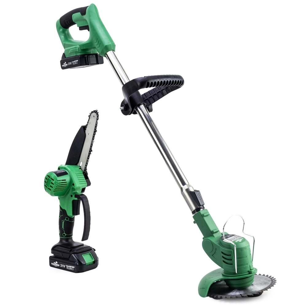 Ot Biçme Şarjlı Tırpan+Testere Green