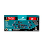 Şarjlı Onlu Set (Led Işık + Kırıcı Delici Matkap+Avuç Taşlama+Somun Sıkma+Vidalama+Sunta Kesme+Dekupaj+Lazer Metre+Oto Yıkama+Çok Fonksiyonlu Avuç Taşlama)