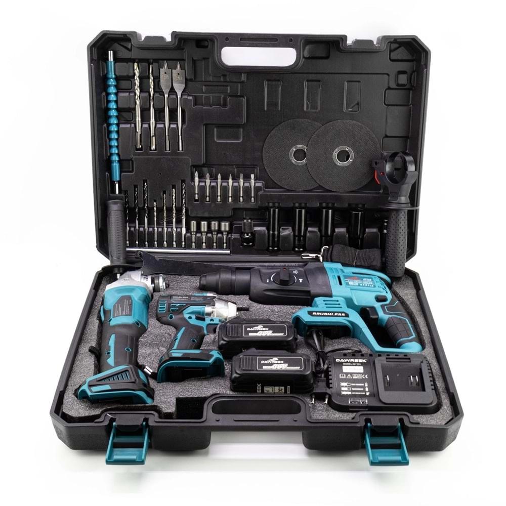 Şarjlı Matkap Seti Üçlü Set 2b1ş (Ş.Spral+S.Sıkma+Ş.Hilti)