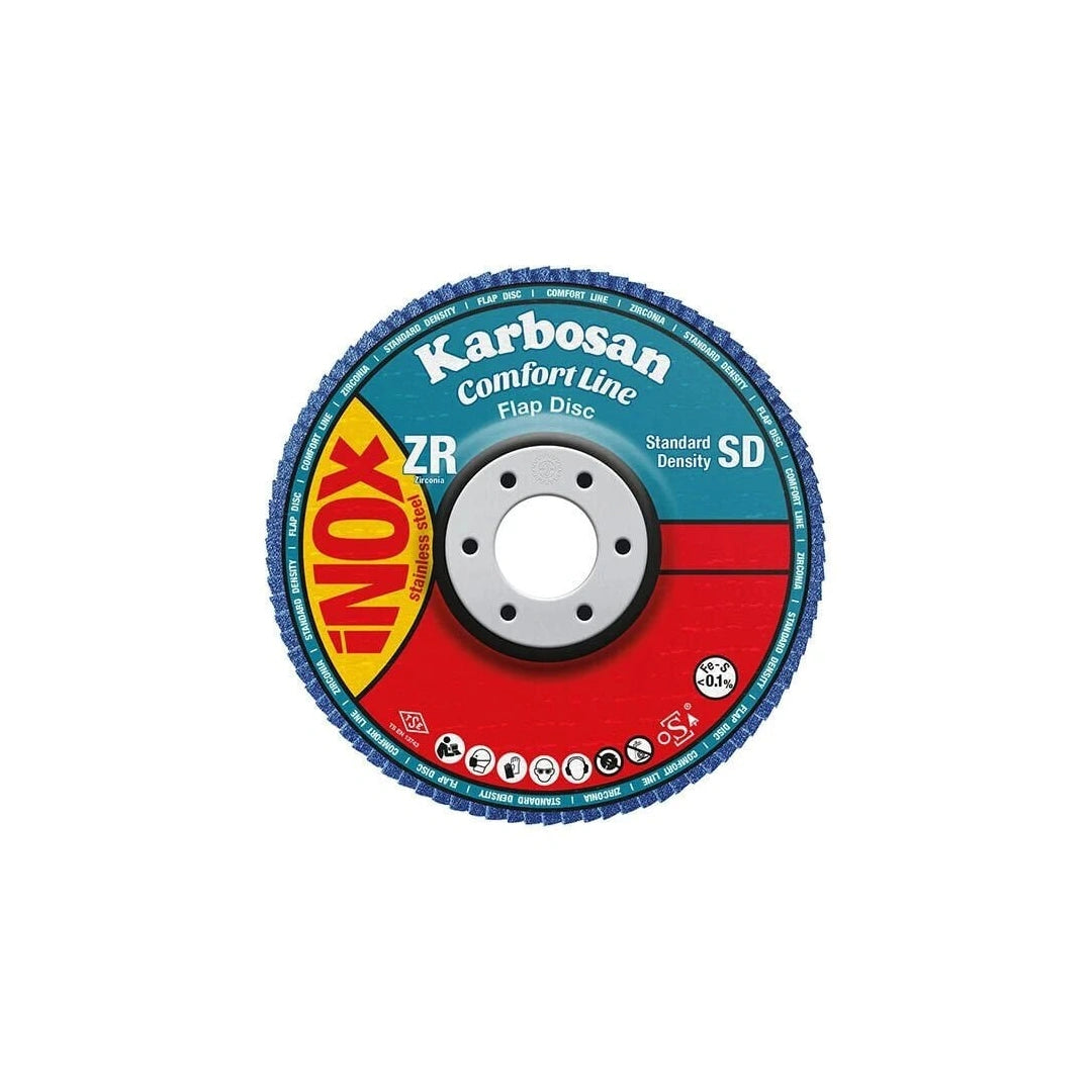 Karbosan Comfort Line ZR Zirconia INOX Flap Disk - Standart Yoğunluklu Paslanmaz Çelik Zımpara