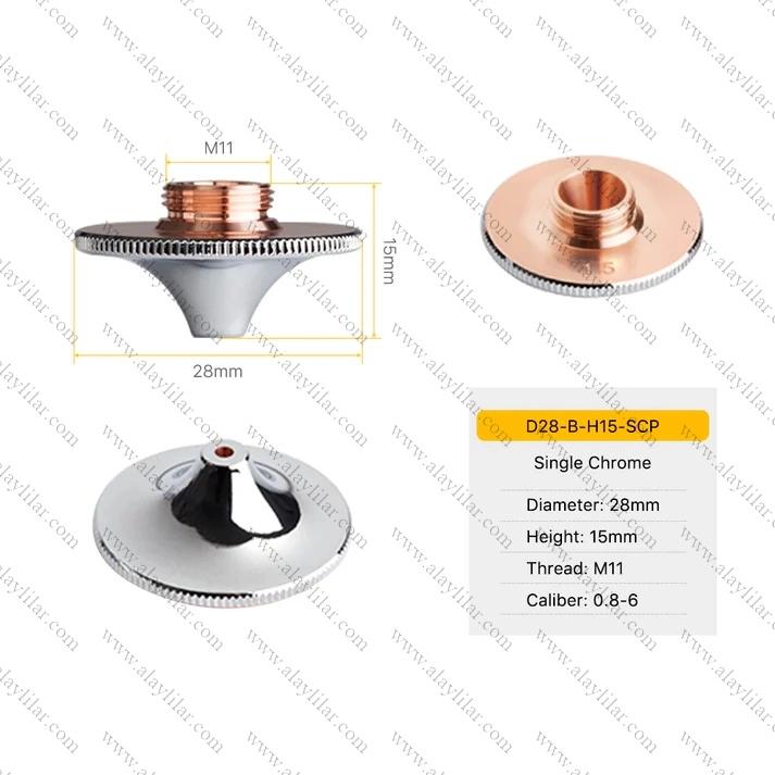 LAZER NOZUL DİA 28 E SERİSİ SİNGLE (HIZLI KESİM)