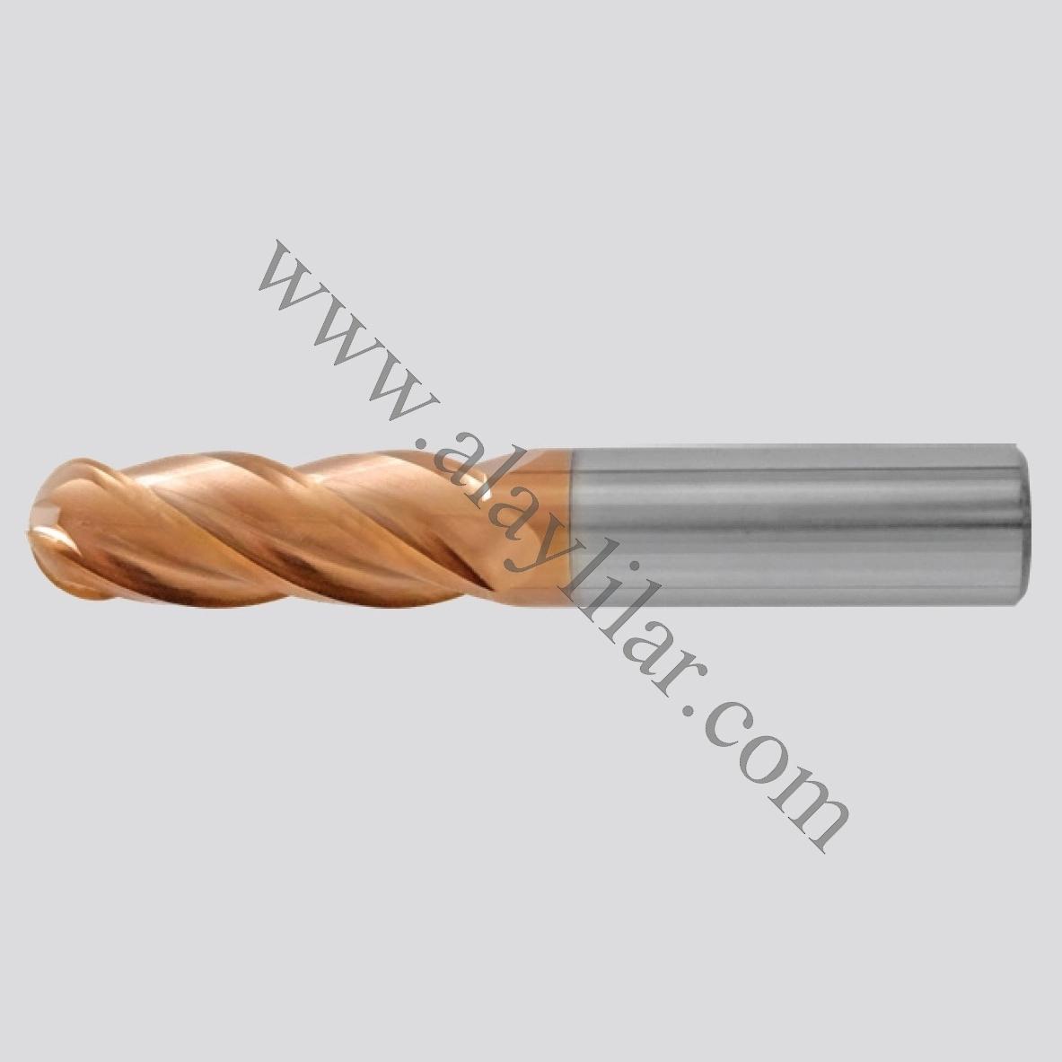 KÜRE KARBÜR FREZE STANDART DÖRT AĞIZLI HRC55