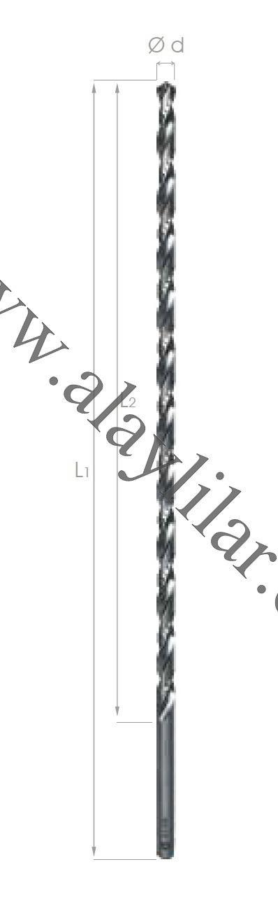 DIN 1869/1 Çok Uzun Silindirik Saplı Matkap Ucu