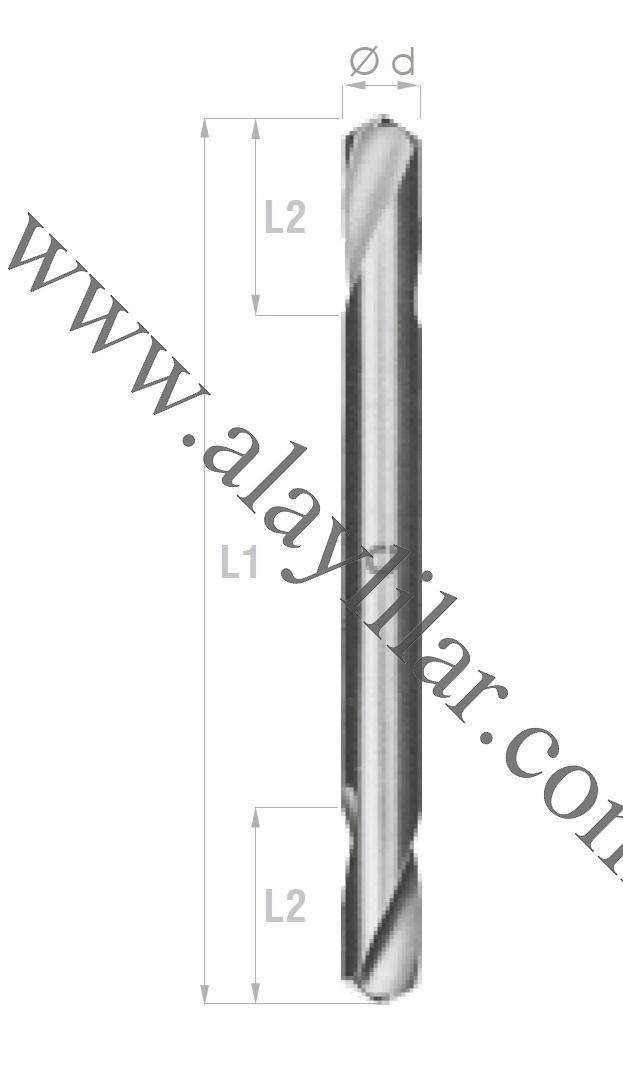 Silindirik Saplı Çift Taraflı Matkap Ucu
